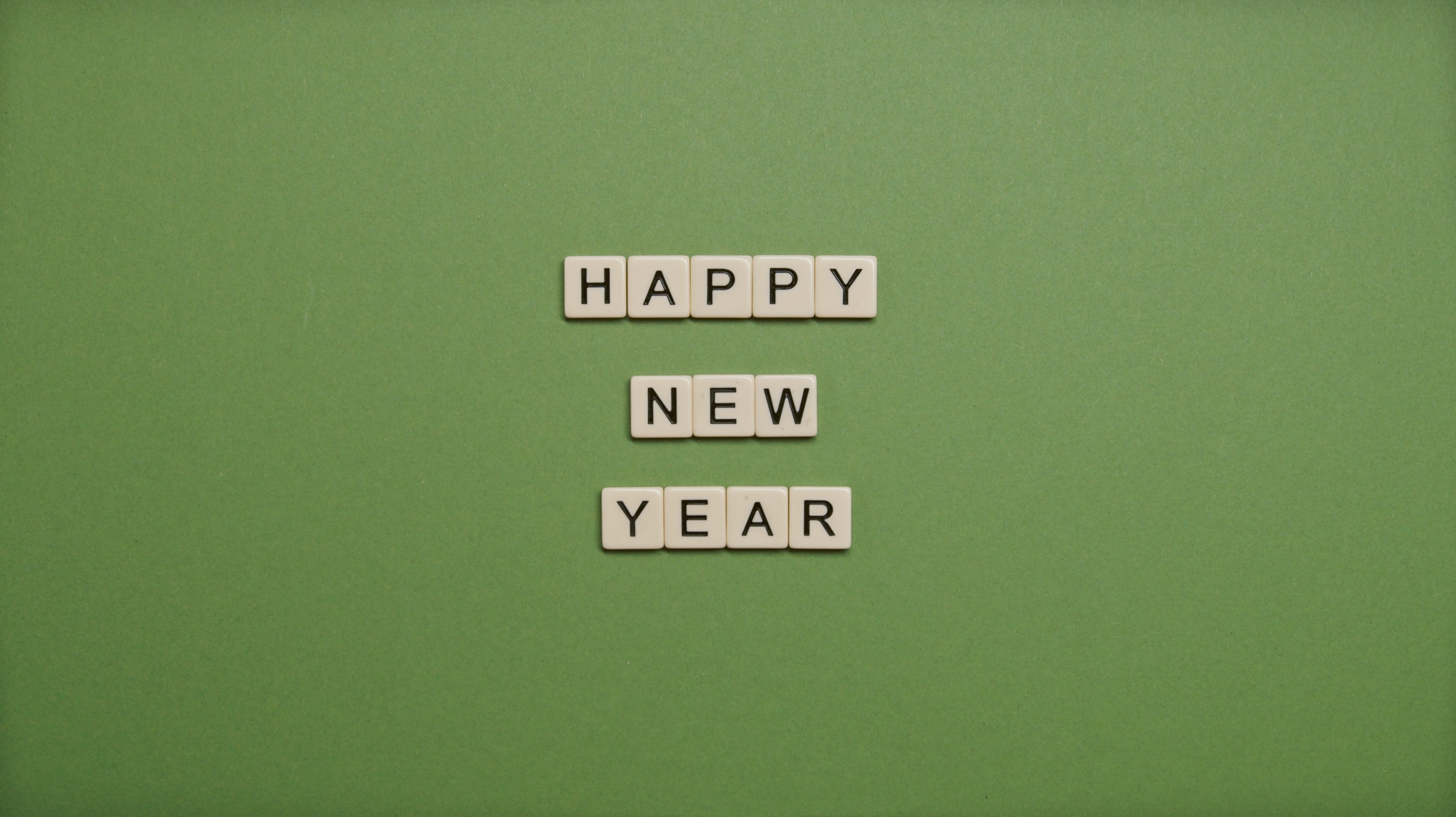 Some scrabble letters spelling out: Happy New Year